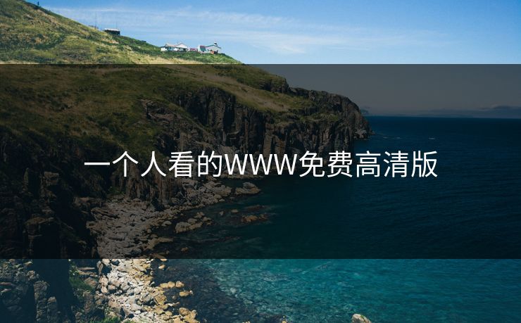 一个人看的WWW免费高清版